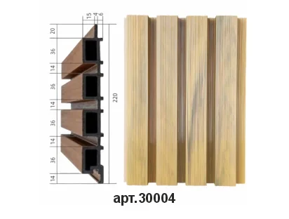 Реечная панель из ASA-полимера Deco 3D 26х219х2900 Старый дуб