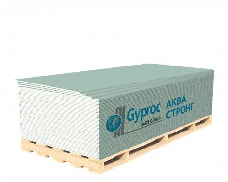 Гипсокартон Gyproc Аква Стронг 15*1200*2500
