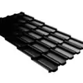 Металлочерепица Grandline Kvinta plus 3D резом 0,5 GreenCoat Pural BT, matt RR 33 черный (RAL 9005 черный)