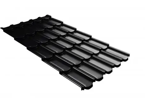 Металлочерепица Grandline Kvinta plus 3D резом 0,5 Quarzit lite RAL 9005 черный