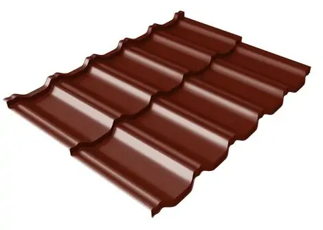 Металлочерепица Grandline Kvinta Uno Grand Line c 3D резом 0,5 Satin RAL 3005 красное вино
