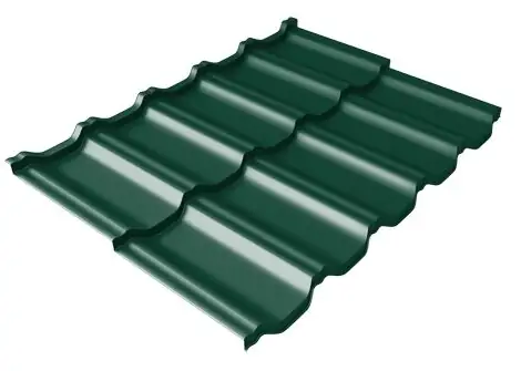 Металлочерепица Grandline Kvinta Uno Grand Line c 3D резом 0,45 PE RAL 6005 зеленый мох