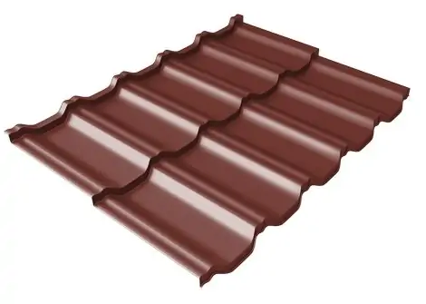 Металлочерепица Grandline Kvinta Uno Grand Line c 3D резом 0,45 PE RAL 3009 оксидно-красный