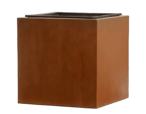 Кашпо TREEZ Effectory — Corten Steel — Куб — Кортеновская сталь — Бархатистая окись