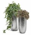Кашпо TREEZ Effectory — Metal — Высокий округлый конус — Серебро