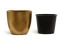 NEW Кашпо TREEZ Effectory — Metal — Округлый конус — Сусальное золото